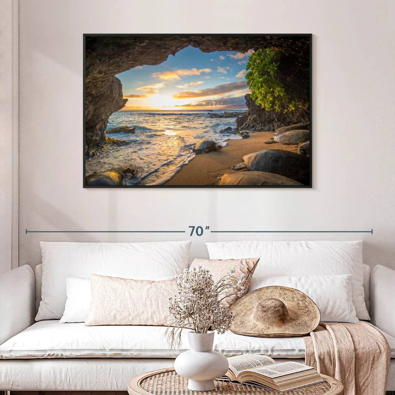 Tortue Maui, 46 po x 31 po, Cadre flottant noir