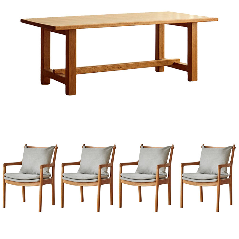 Table de salle à manger en bois massif et bois de cerisier, H 29,53 po x L 78,74 po x l 35,43 po