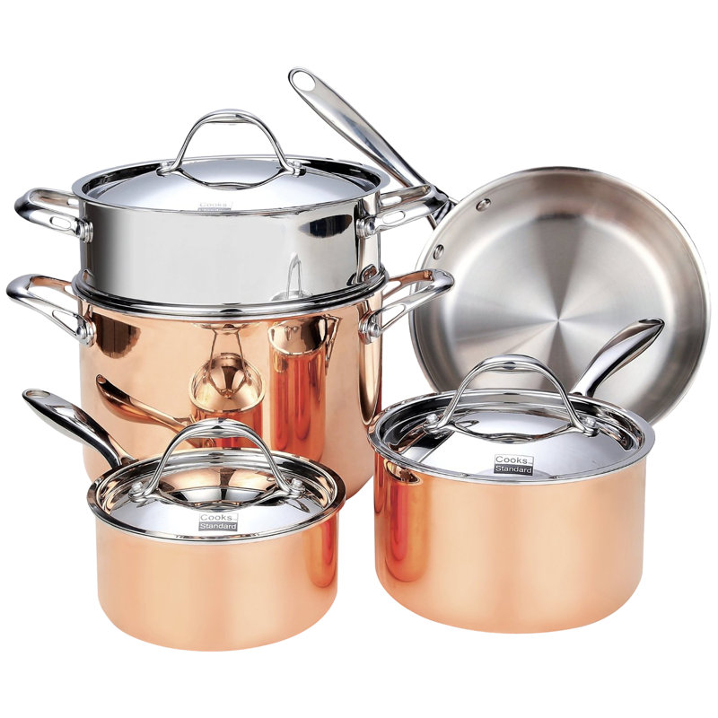 Batterie de cuisine en cuivre 8 pièces Cooks