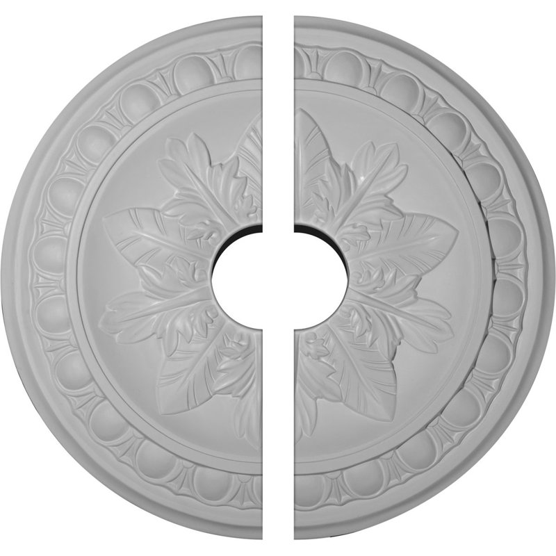 Endurathane Exeter Ceiling Medallion, 17 3/4"OD x 3 1/2"ID x 1 1/8"P (Fits Canopies up to 3 1/2"), Two Piece, Factory Primed