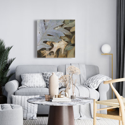 Feuilles d'automne, toile rustique - décoration murale chambre brune