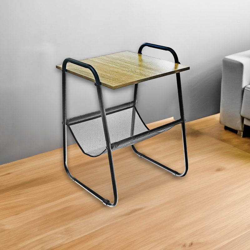 Porte-revues avec plateau en bois