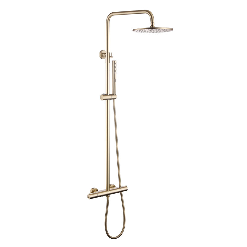 Système de douche thermostatique avec douche à main et robinet mural pour ensemble de garniture de douche à poignée double