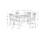 Ensemble de table de salle à manger, ensemble de 5 pièces, petit, rectangulaire, 40 po, cuisine, stratifié aspect marbre blanc, métal noir, contemporain, moderne