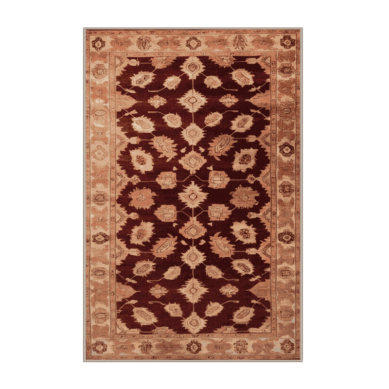 Machine Washable Overdyed Brown Area Rug, Rectangle 2' x 3'