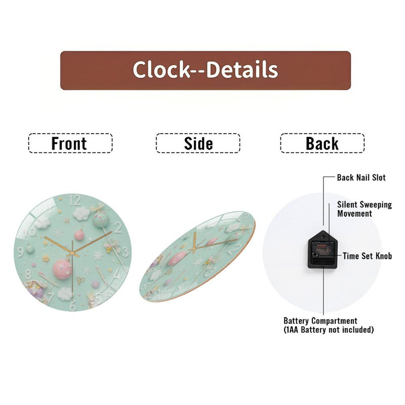 Horloge murale en verre pastel