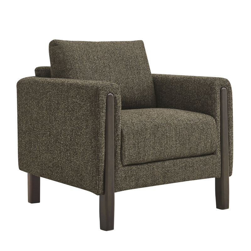 Hawken Boucle Fabric Accent Armchair, Antique Espresso, Antique Espresso