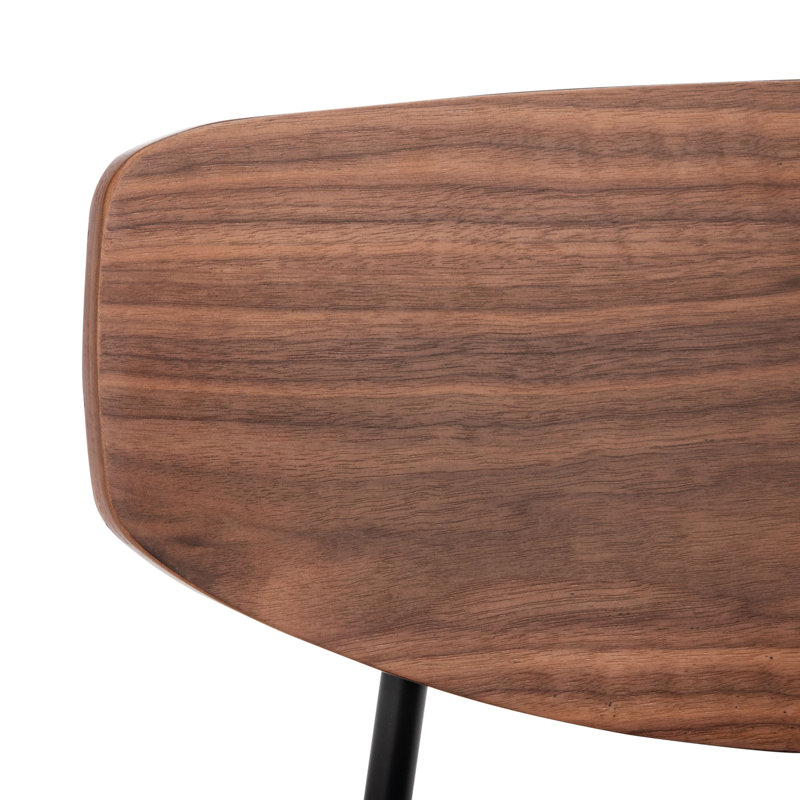 Ryker 17.75'' H Leather Upholstered Armchair, Walnut, Black