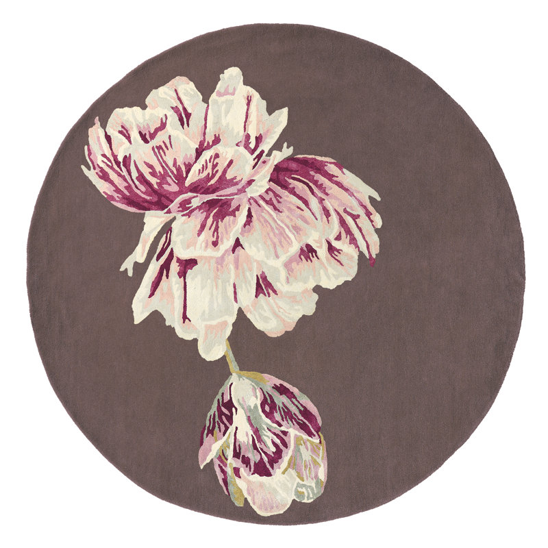 Hand Tufted Area Rug in Aubergine, Round 6'7"