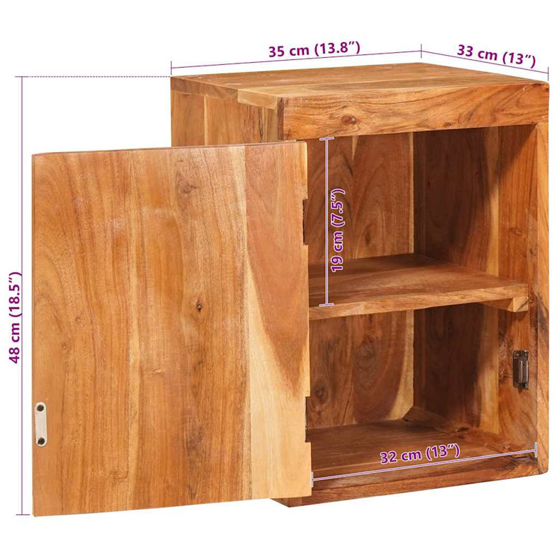 35cm W Solid Wood Bedside Table
