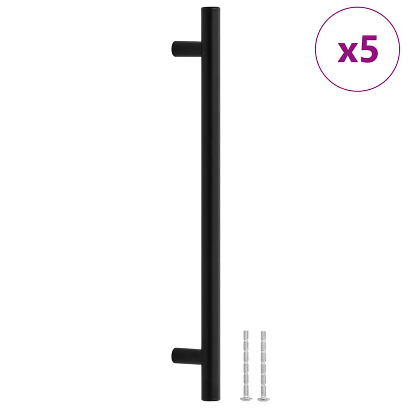 Metro Lane Cabinet Handles 5 Pcs Black 224 Mm Stainless Steel, 192 Mm, Black
