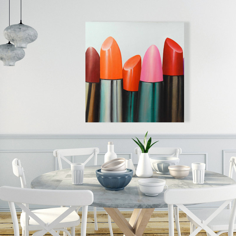 Lipstick Collection - Contemporary Canvas for Home Decor, 36" H x 36" W
