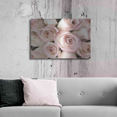 «Top View - Pink Roses» par Lori Deiter, art mural en métal