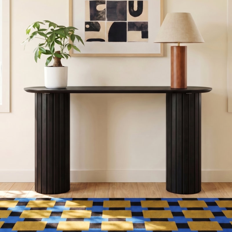 Daley 54'' Solid Wood Console Table, Black