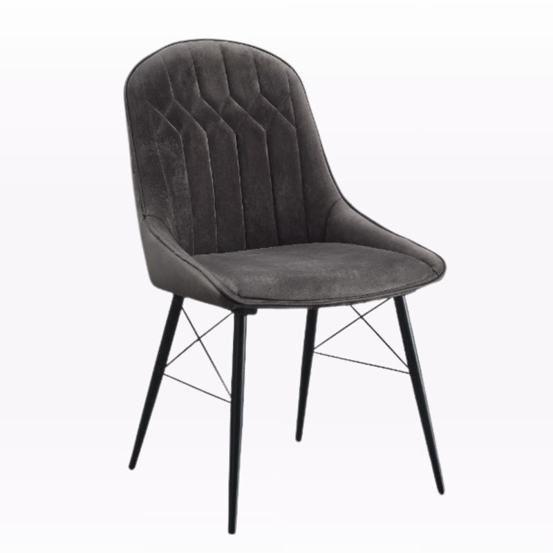 Ensemble de 2 fauteuils d'appoint en tissu gris Fillet et finition noire