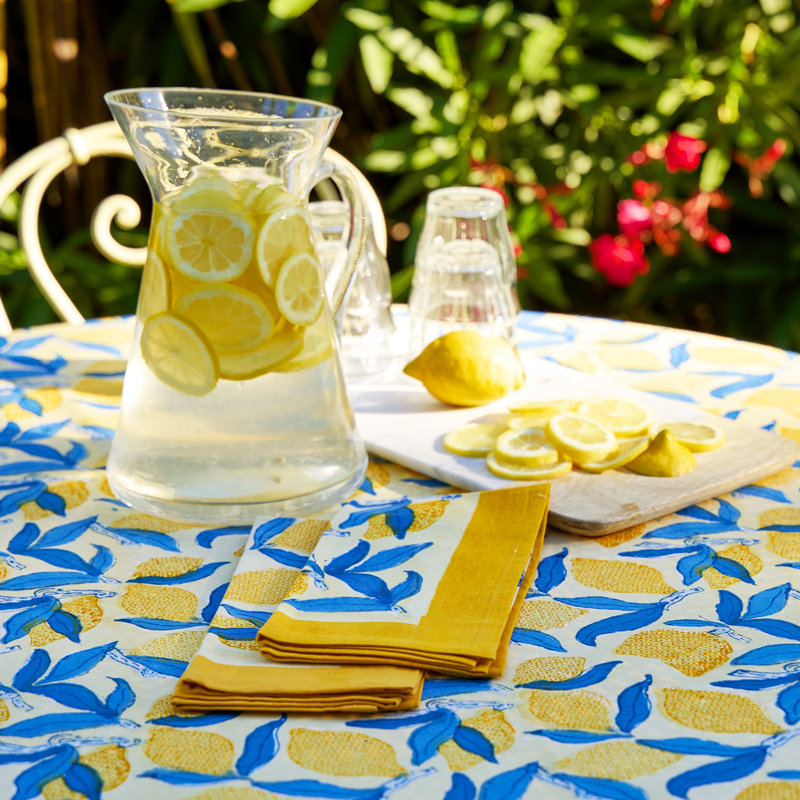 Lemon Tree Handmade Floral Tablecloth