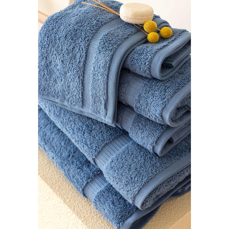 Balsamo 6-Piece Quick Dry Turkish Cotton Towel Set, Blue