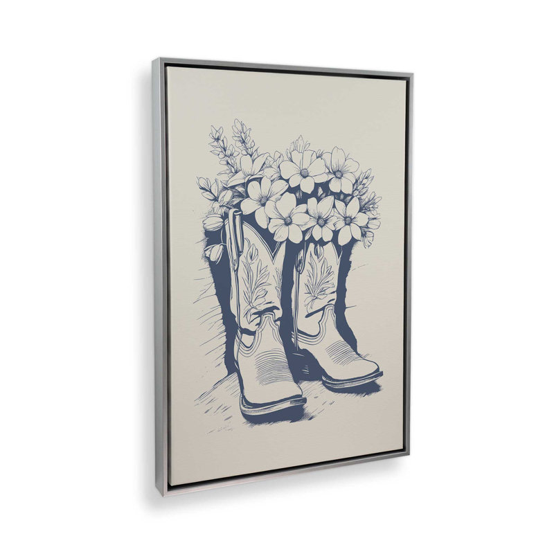 Impression sur toile bleu marine, Chrome poli, H 18,75 po x l 12,75 po