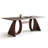 Brown Rectangular Sintered Stone + Solid wood Curved Dining Table Dining Table-331531753