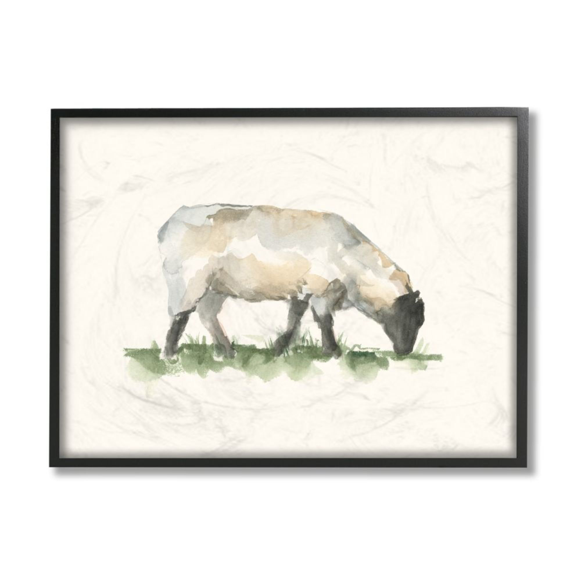 Stupell Industries Grazing Sheep Grass Field Farm Animal Painting by ...