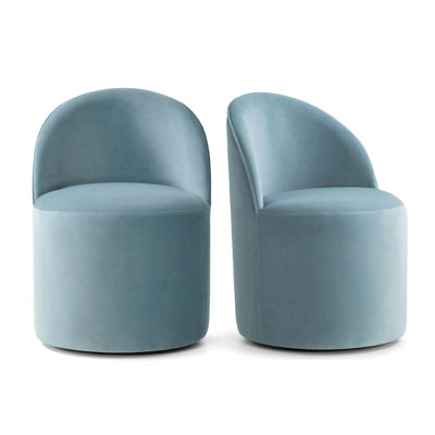 Petit fauteuil roulant pivotant en tonneau avec roulettes cachées (ensemble de 2)