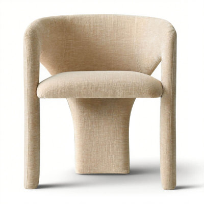 Chaise rembourrée moderne en chenille avec accoudoirs