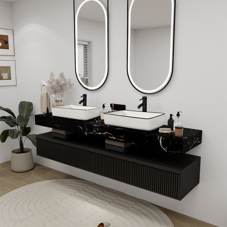 Latitude Run Andreonna 50.5mm L x 34.1mm W White Ceramic Rectangular Sink with Tap and Overflow