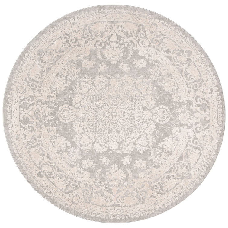 Calidia Oriental Light Gray/Cream Area Rug