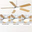 Ventilateur de plafond moderne 42 pouces avec lumière DEL 5 pales réversible télécommande DC moteur blanc-2058876492-2058876490