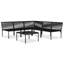 Chaise longue avec coussins 6 pièces Mehdi