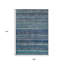 Tapis intérieur lavable rayé bleu et gris 9 pi x 12 pi