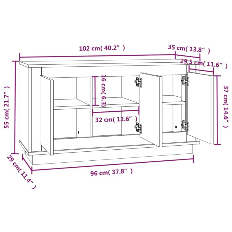 Melisha 102cm Sideboard