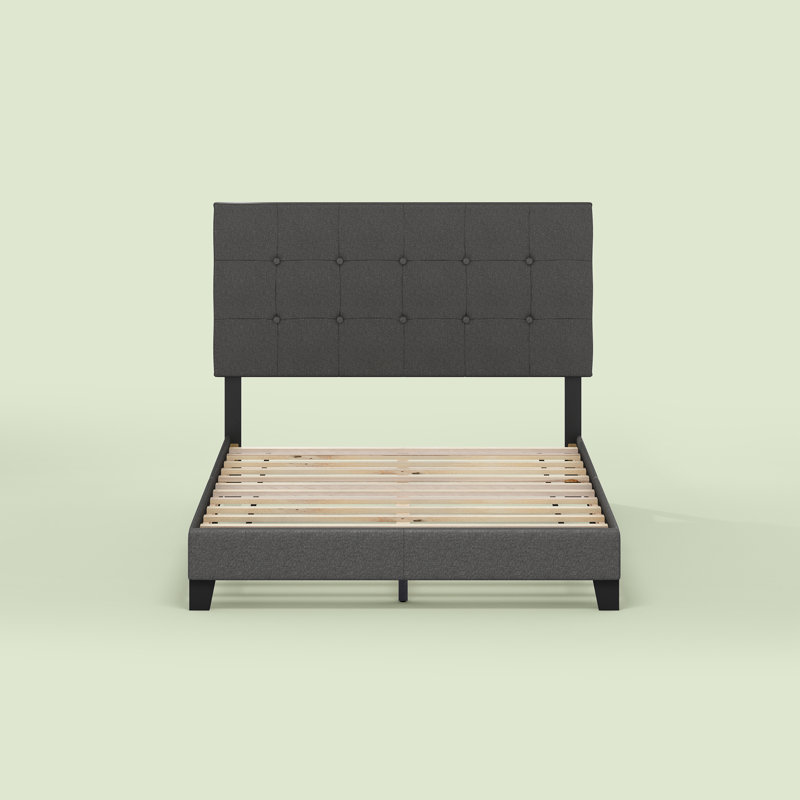 Magin Upholstered Platform Bed, Full, Stone