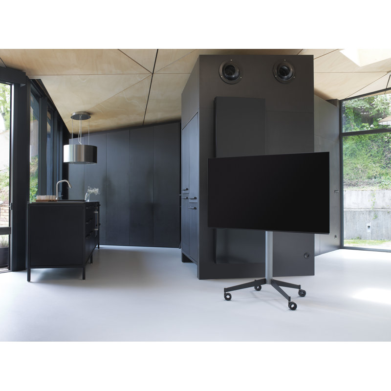 Universal TV Stand - Metal Grey, Black, 122.60cm H x 60.10cm W x 47cm D