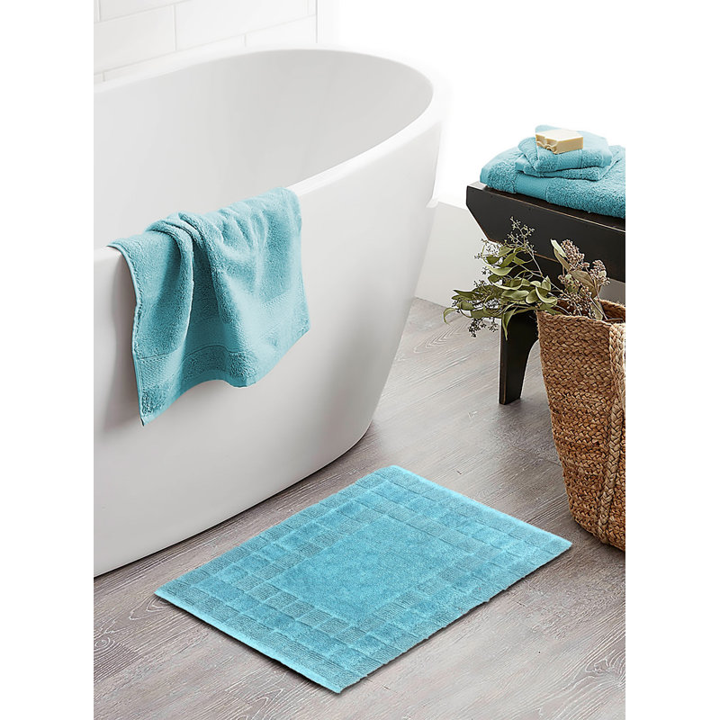 Cotton Bath Mat, Blue