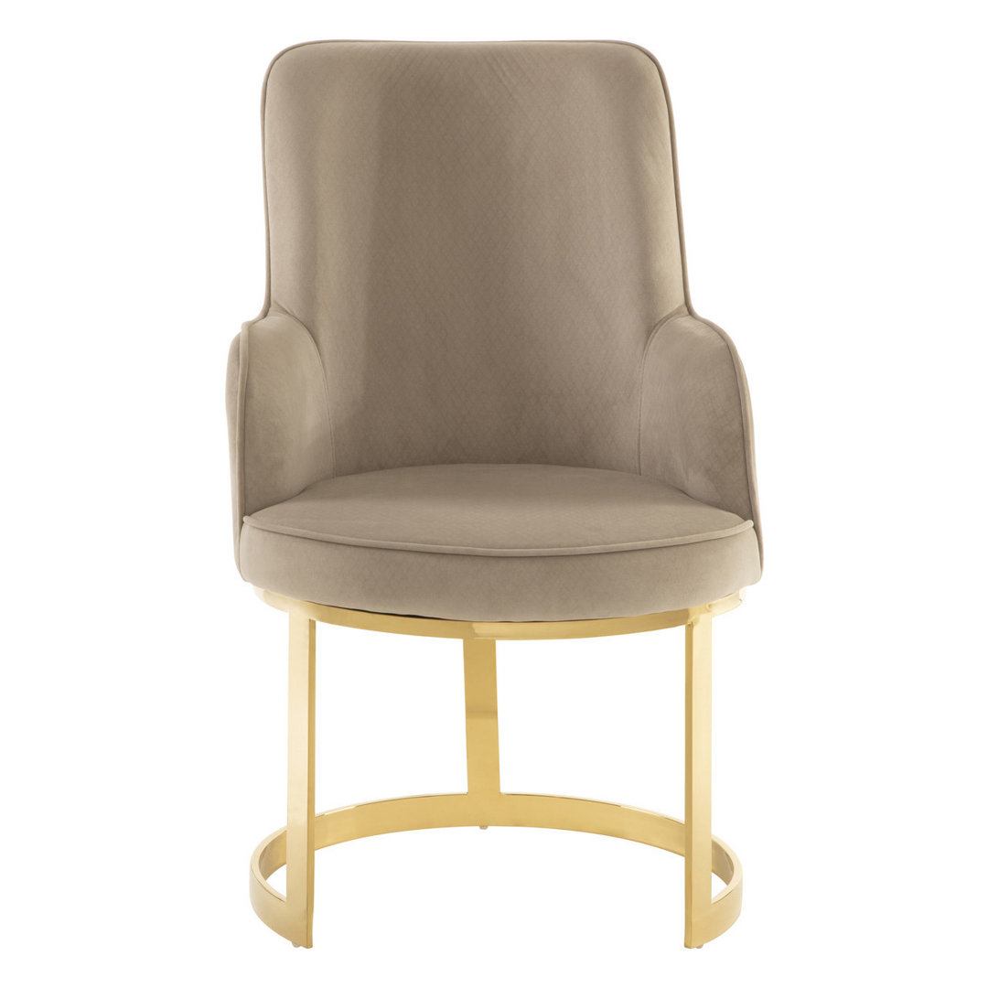 Florissant 46cm H Velvet Upholstered Parsons Chair in Beige