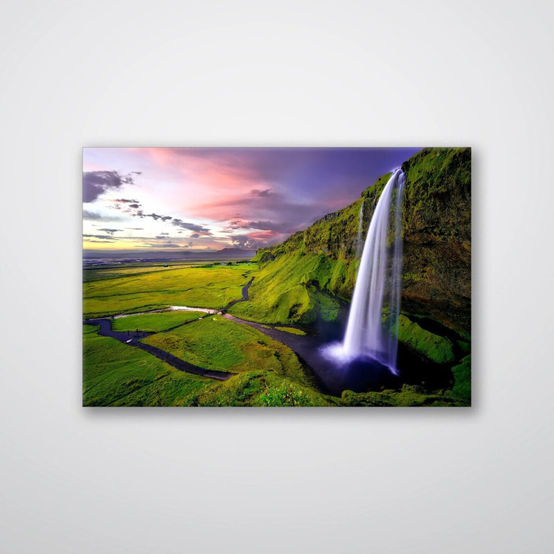 Impression de cascade de l'Irlande - art mural paysage irlandais - cascade de l'île émeraude affiche - œuvre d'art de la nature scénique - décor d'Irlande de voyage - suspension de cascade verte luxuriante - impression d'art de décoration de maison 