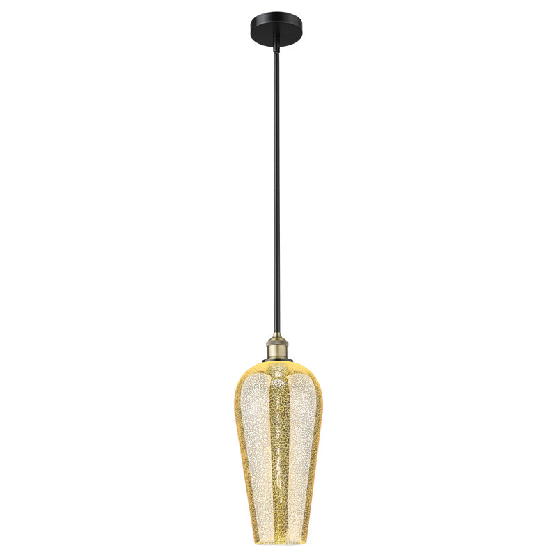 Edison - Chelsea - Mini-luminaire suspendu avec tige 1 lumière, Laiton antique noir, Mercure