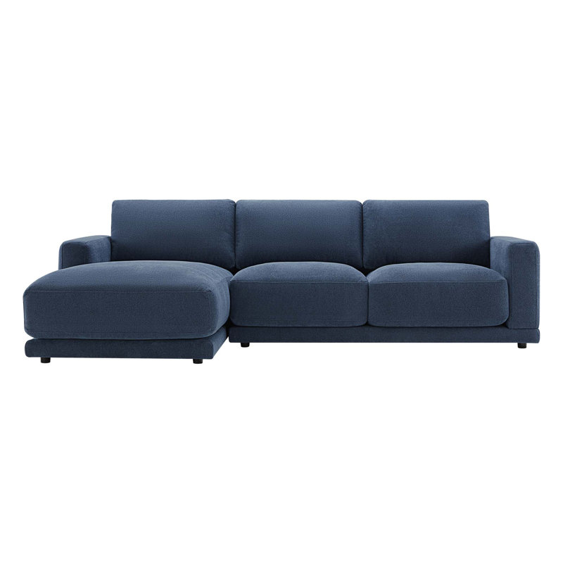 Blakes 2-Piece Upholstered Stationary Chaise Sectional, Left Hand Facing, Elite Indigo Linen