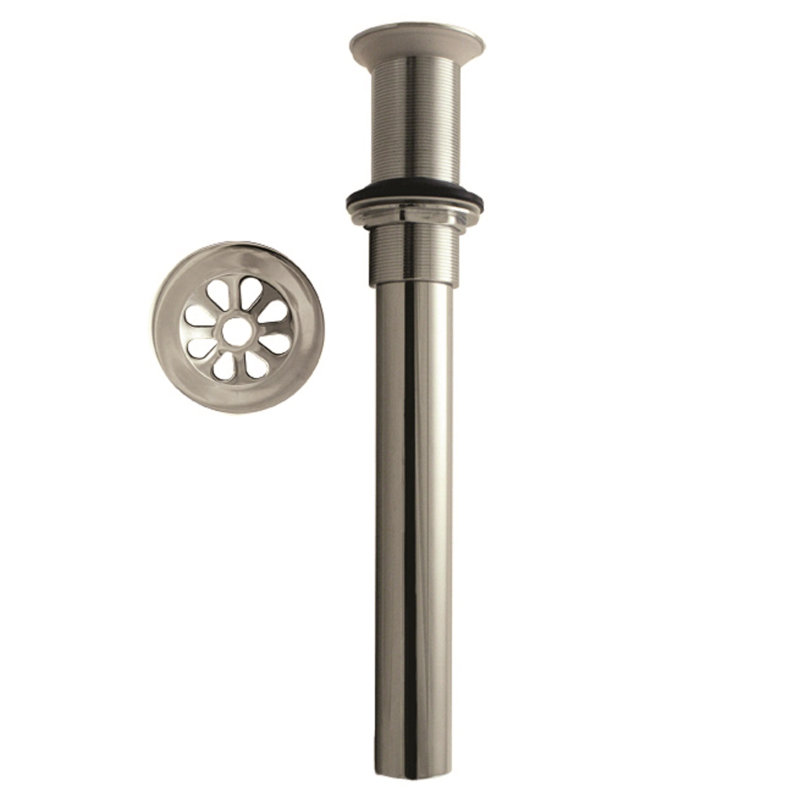 High-Flow Grid 1.25" Grid Bathroom Sink Drain without Overflow, Polished Nickel, Non-Overflow