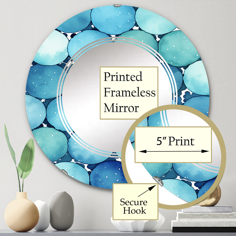 Leucas - Miroir mural moderne rond, 24 po x 24 po