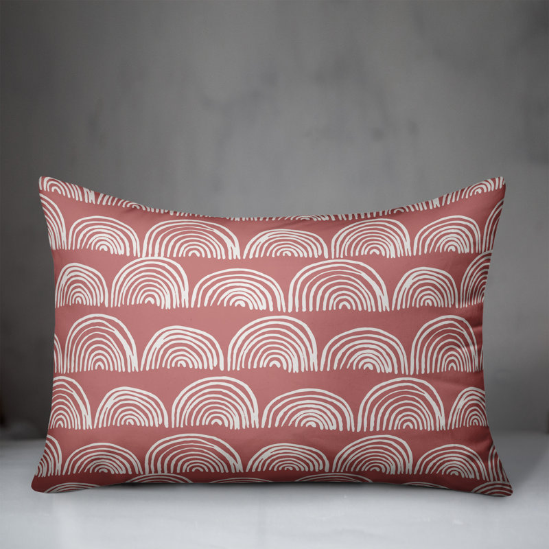 Abstract Outdoor Throw Pillow, Pink