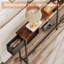 Console Rustic Brown - Table d'entrée étroite avec station de charge et tiroirs de rangement