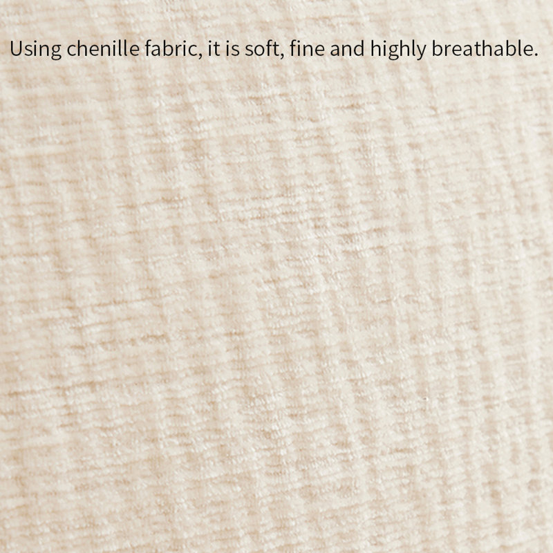 Ergonomic Chenille Recliner with Carbon steel base, Beige