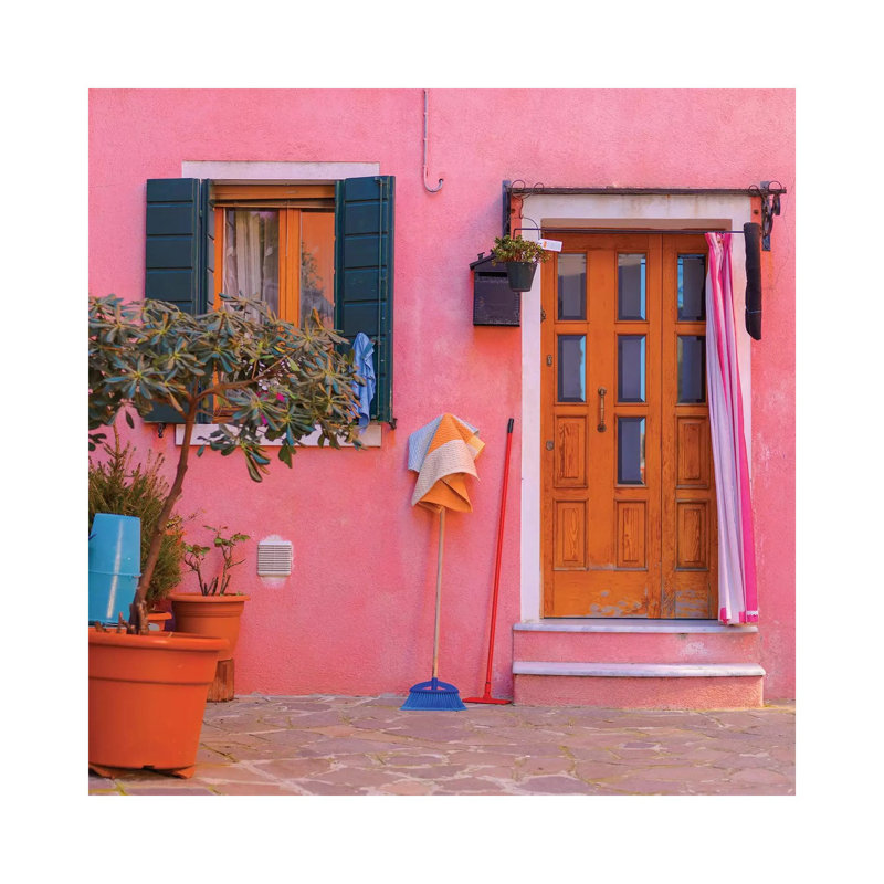 Burano, Italy, Pink House by Mark Paulda - Wrapped Canvas Print, 45.72 cm H x 45.72 cm W