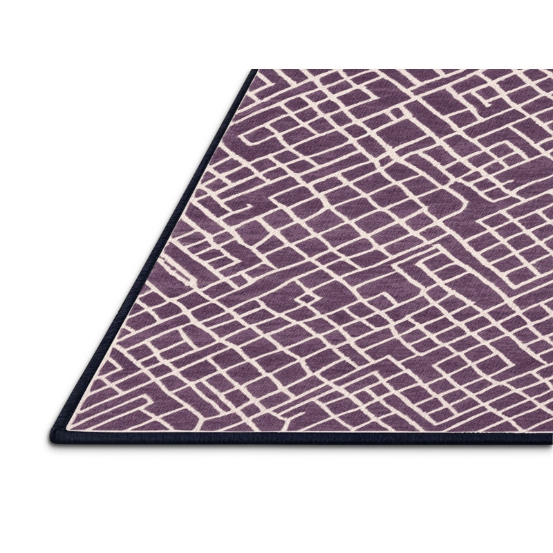 Tapis mauve lavable à la machine, Carré 7 pi