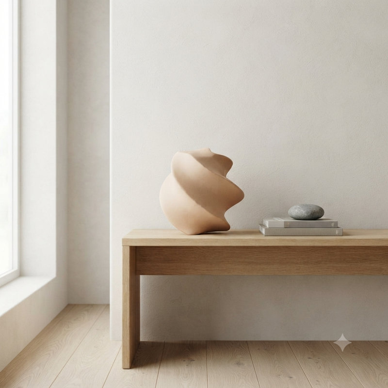 Kairo Wave-Ridge Aluminium Decorative Object – Japandi Sculptural Accent
