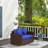 Outsunny Patio Wicker Loveseat with Cushions, 2-Seat Outdoor PE Rattan Couch Sofa with Throw Pillows