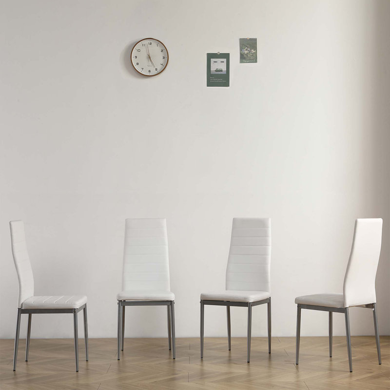Chaises de salle à manger élégantes à dossier haut, 4, Noir