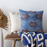 Embroidered Cotton Throw Pillow